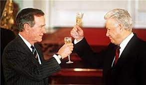 Efemerides año 1993 3 Presidentes Bush y Yeltsin