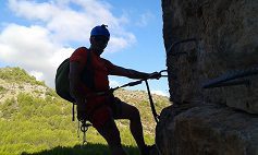 Via ferrata Ayelo de Malferit (Valencia) 4 Morello a mitad ferrata