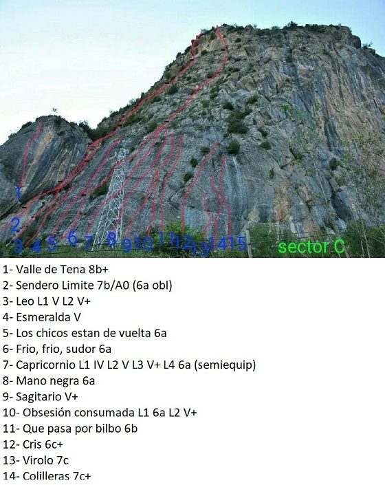 Zona escalada Forronias (Huesca) 54 Sector C Forronias