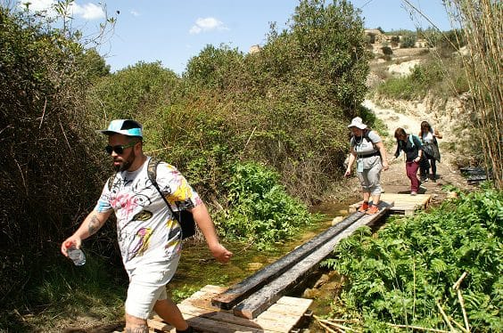 Ruta senderismo pasarelas de Relleu (Alicante) 12 Primer cruce del rio