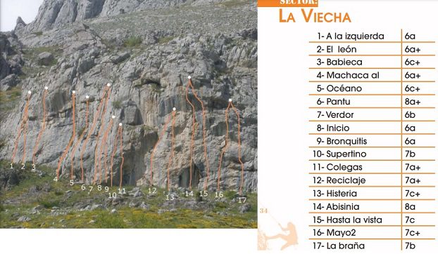 Zona escalada Sena de Luna (Leon) 55 Sector la Viecha